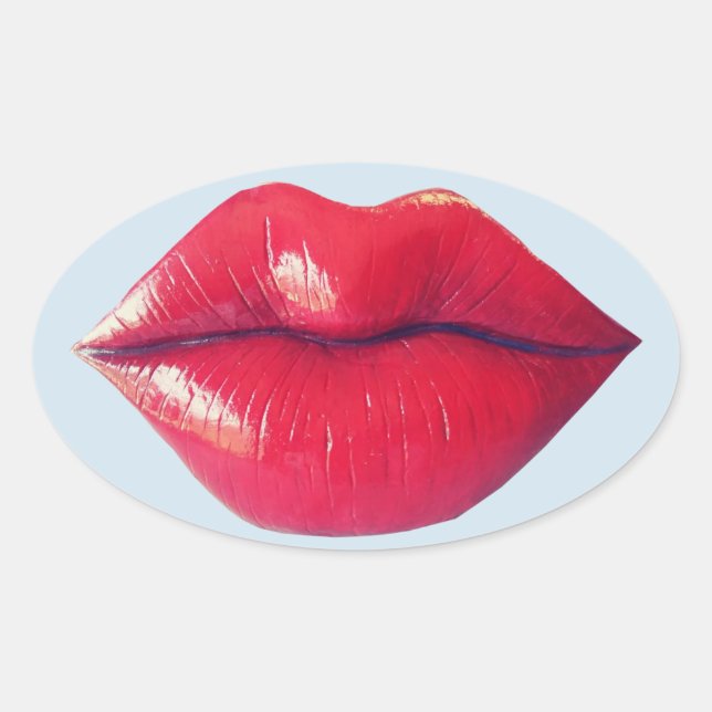 Lips Stickers, Big juicy red lips stickers (Front)