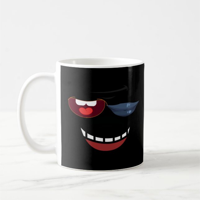 Lips & Teeth Harmony: Unique Emoji  Design Coffee Mug (Left)