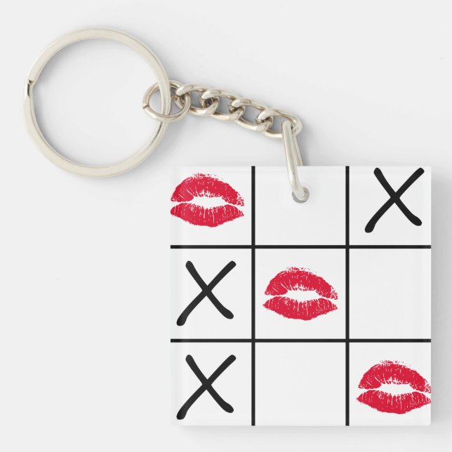 Lips Tic Tac Toe Key Ring (Front)