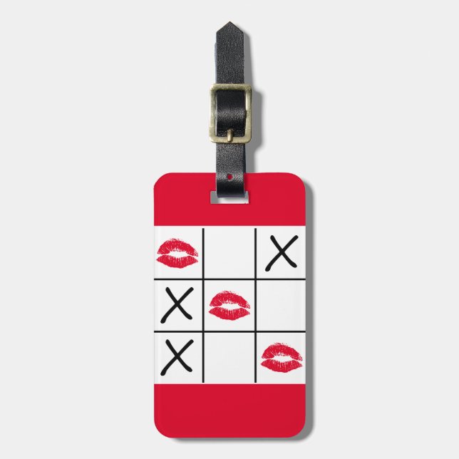 Lips Tic Tac Toe Luggage Tag (Front Vertical)