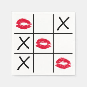 Lips Tic Tac Toe Napkin