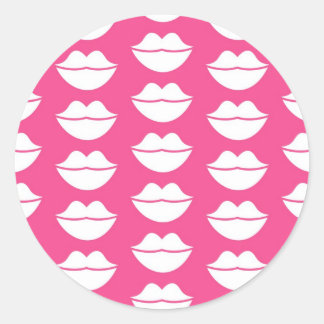 Lips Wallpaper Classic Round Sticker