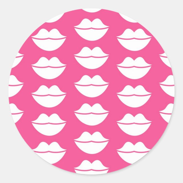 Lips Wallpaper Classic Round Sticker (Front)
