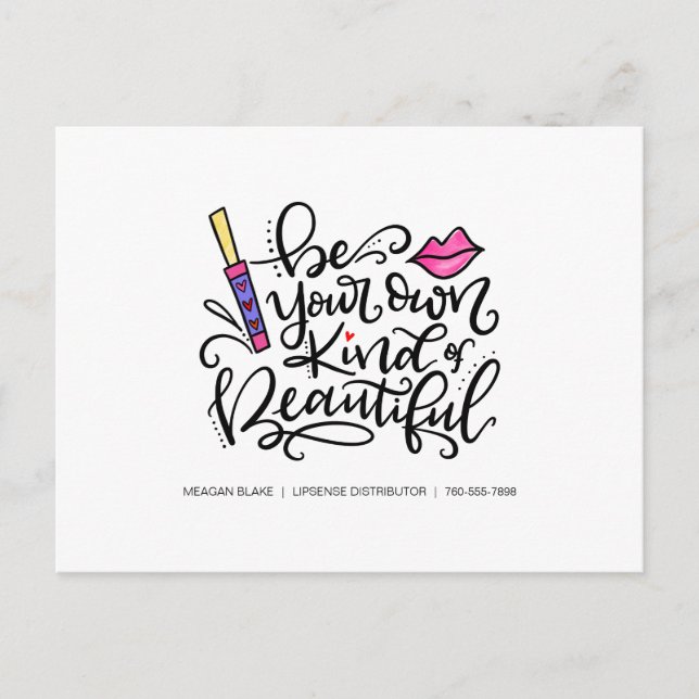 LipSense Application, Tips, Tricks, Exfoliation Announcement Postcard (Front)