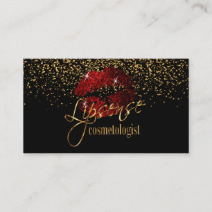 Lipsense  Cinnamon Red Lips on Black Business Card