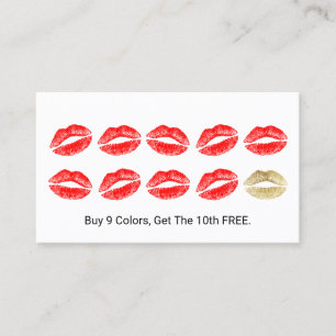LipSense Distributor Red Lips Makeup Loyalty Card