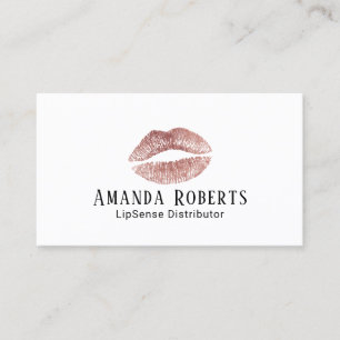 Lipsense Distributor Rose Gold Lips Elegant Business Card