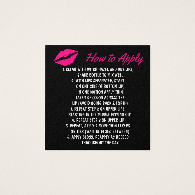 LipSense How To Apply cards (Front)