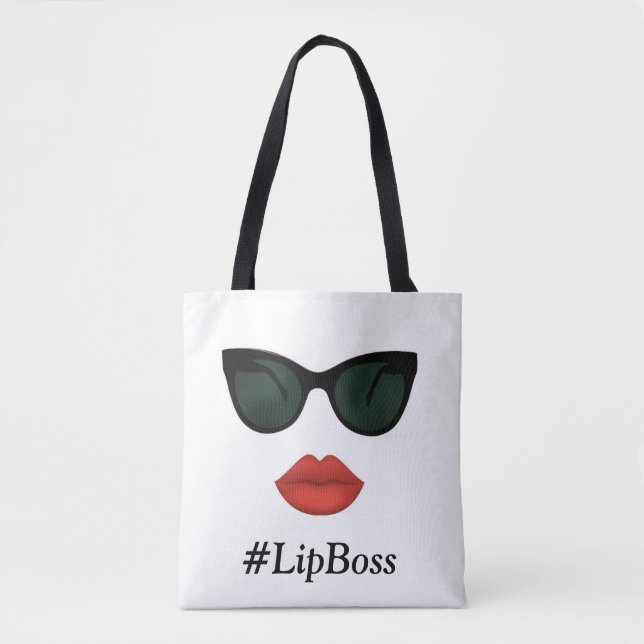 LipSense Lip Boss Tote with Kiss Red Lips (Front)