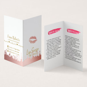 LipSense Lips Distributor Rose Gold Dripping Business Card