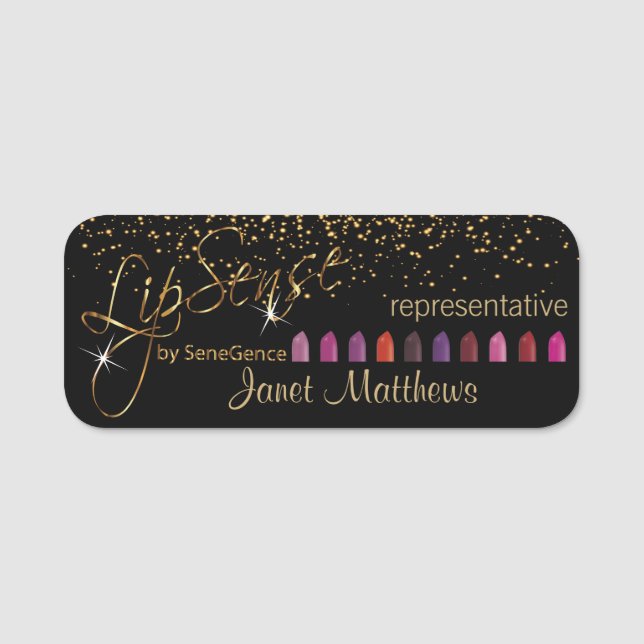 Lipsense Representative with Colourful Lipsticks Name Tag (Front)