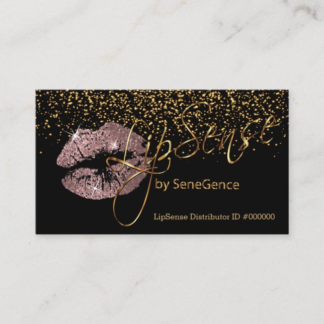 Lipsense with Gold & Dusty Rose Business Card (Front)