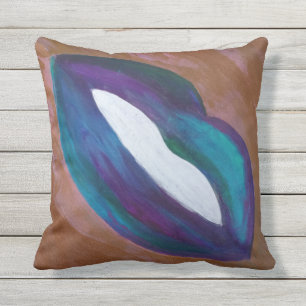 Lipstick Abstract   Girly Lips Kiss XOXO Diva Glam Cushion