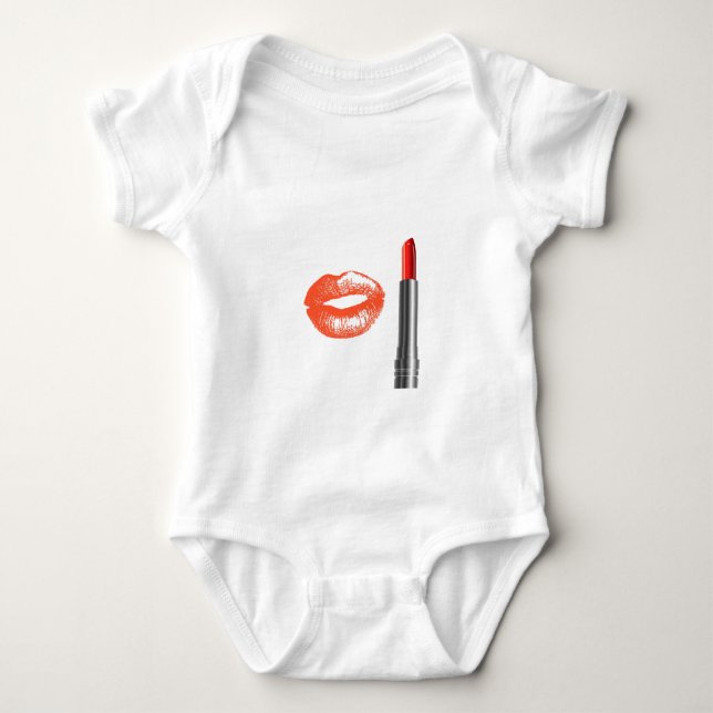 lipstick and lips baby bodysuit (Front)