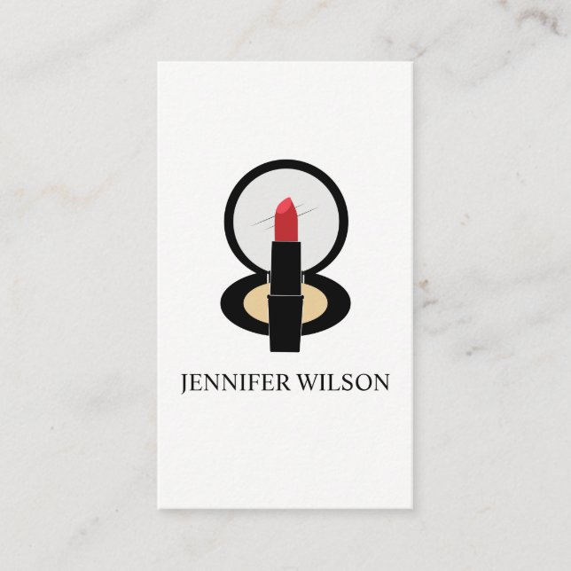 Lipstick and Makeup Mirror Business Card (Front)