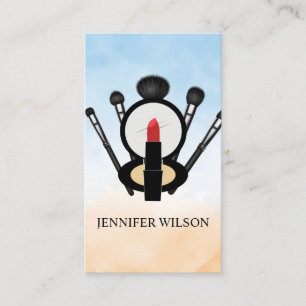 Lipstick and Makeup Mirror   Mua Brushes Business Card