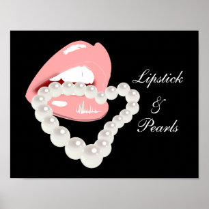 Lipstick and Pearls Poster