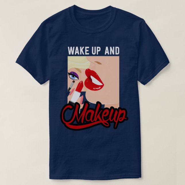 Lipstick Cosmetics Makeup Lips Makeup T-Shirt (Design Front)