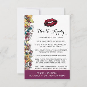 Lipstick Distributor Application / Tips Card