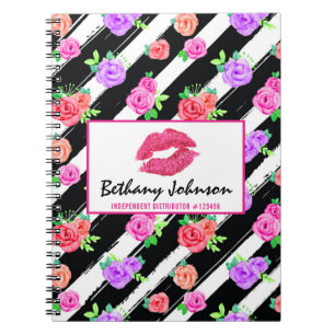 Lipstick Distributor Glam Rose Kiss Personalized Notebook