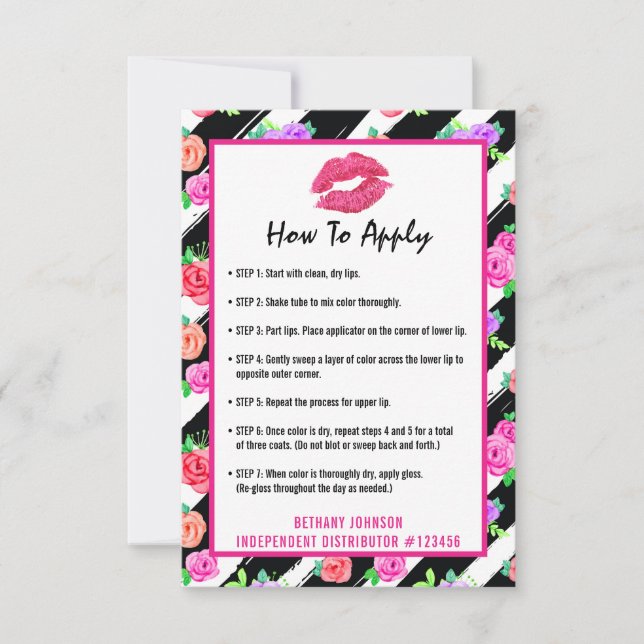 Lipstick Distributor How To Apply Application Card (Front)