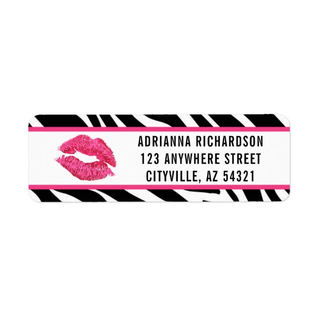 Lipstick Distributor Lip Kiss Return Address Label (Front)