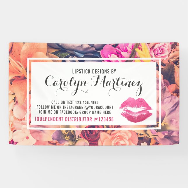 Lipstick Distributor Lips Kiss Trade Show / Party Banner (Horizontal)