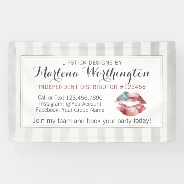 Lipstick Distributor Lips Kiss Trade Show / Party Banner (Horizontal)