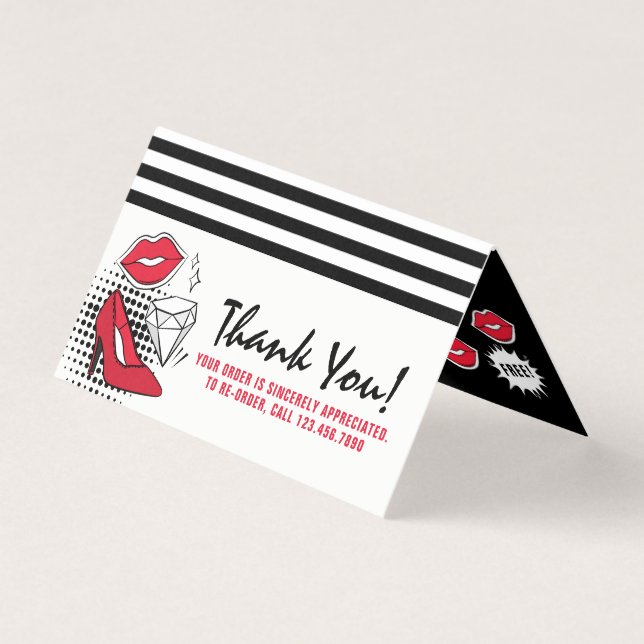 Lipstick Distributor Loyalty Stamp Kiss Thank You (Front)