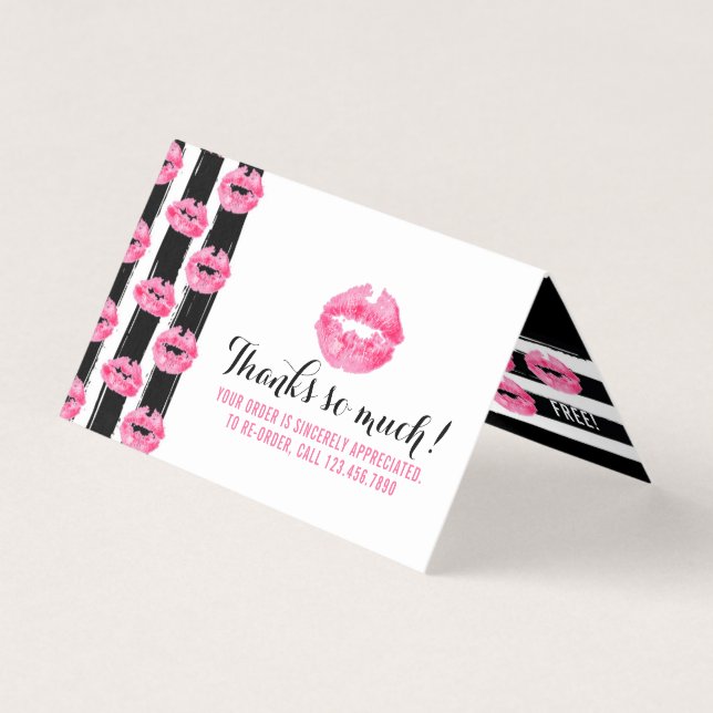 Lipstick Distributor Loyalty Stamp Kiss Thank You (Front)