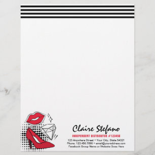 Lipstick Distributor Modern Glamour Beauty Kiss Letterhead Design