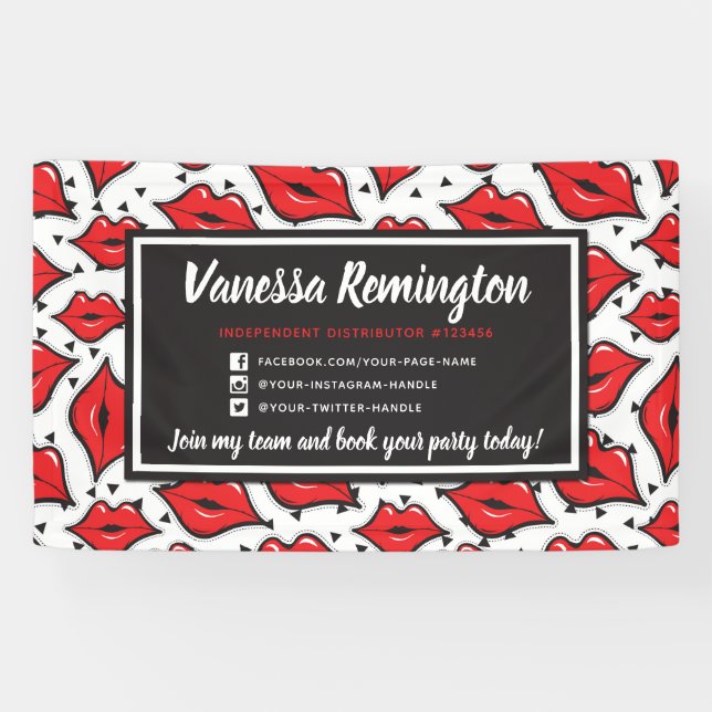 Lipstick Distributor Red Kiss Party / Trade Show Banner (Horizontal)