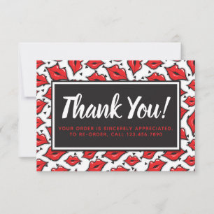Lipstick Distributor Thank You Red Lips Kiss Card