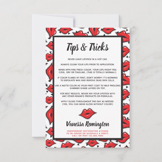 Lipstick Distributor Tips & Tricks Red Kiss (Front)