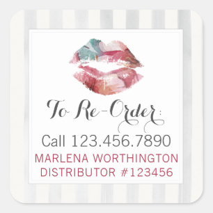 Lipstick Distributor Watercolor Lip Re-Order Label