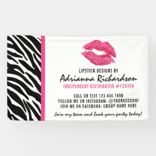 Lipstick Distributor Zebra Kiss Trade Show / Party Banner