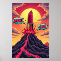 Lipstick Eruption: Pop Art Volcano