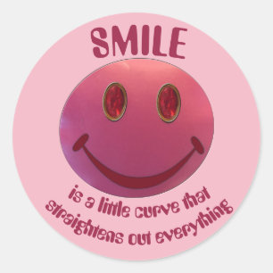 Lipstick Face Classic Round Sticker