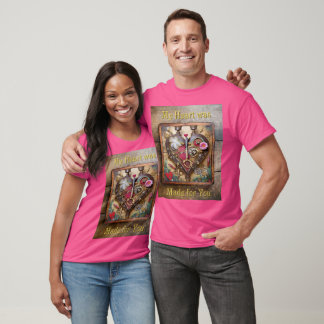 Lipstick Flowers Heart Steampunk Series T-Shirt