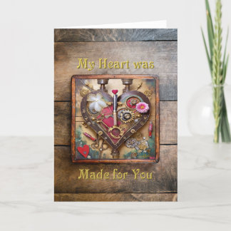 Lipstick Flowers Heart Steampunk Series Thank You Card