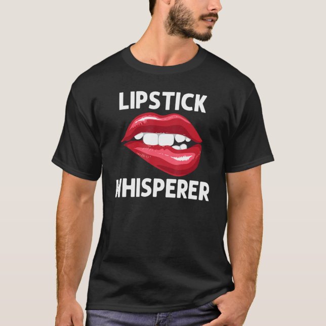 Lipstick For Women Girls Lip Biting Red Lips Make  T-Shirt (Front)