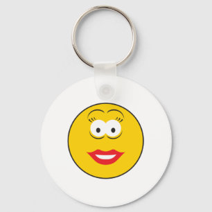 Lipstick Girl Face Key Ring