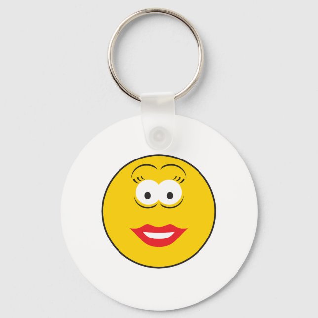 Lipstick Girl Face Key Ring (Front)
