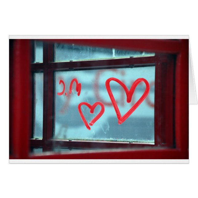 Lipstick heart on window (Front Horizontal)