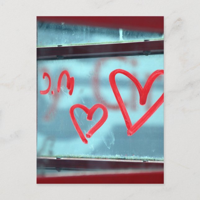 Lipstick heart on window postcard (Front)