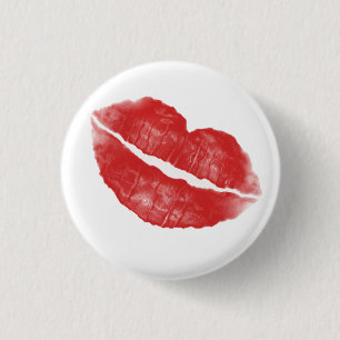 Lipstick Kiss 3 Cm Round Badge