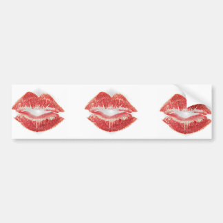lipstick kiss bumper sticker