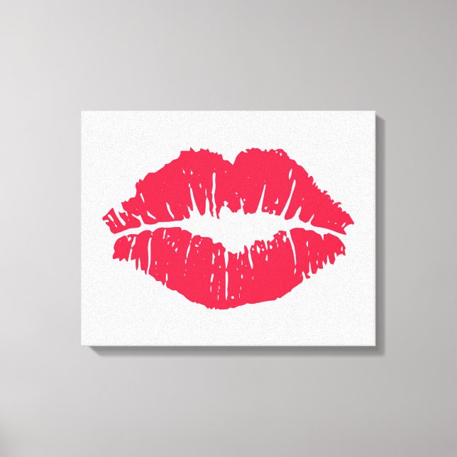 Lipstick Kiss Canvas Print (Front)