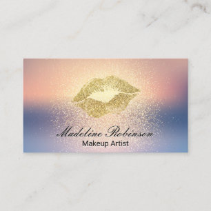 Lipstick Kiss Glitter Blend Background Business Card