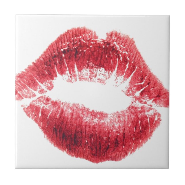 Lipstick Kiss - Lips Tile (Front)